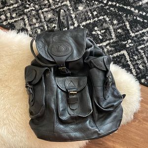 Vtg genuine leather day pack